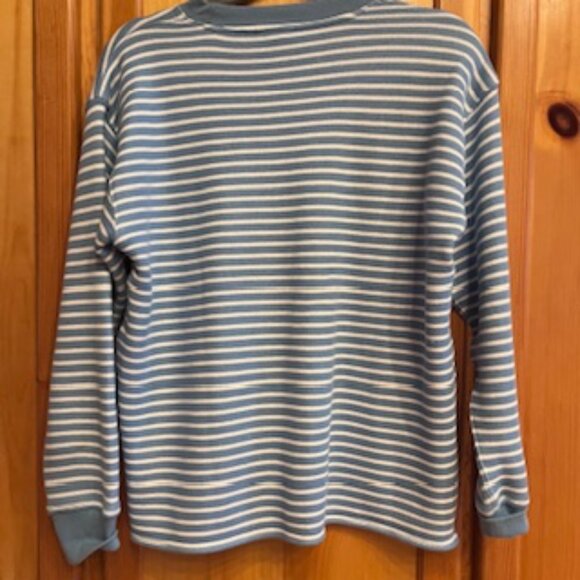 JCrew Crewneck Sweatshirt--Blue and White striped  Size XXS - Picture 6 of 6